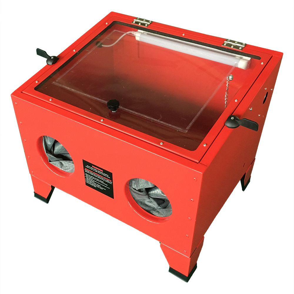 25 Gallon Bench Top Air Sandblasting Cabinet Sandblaster Blast Large Cabinet Red